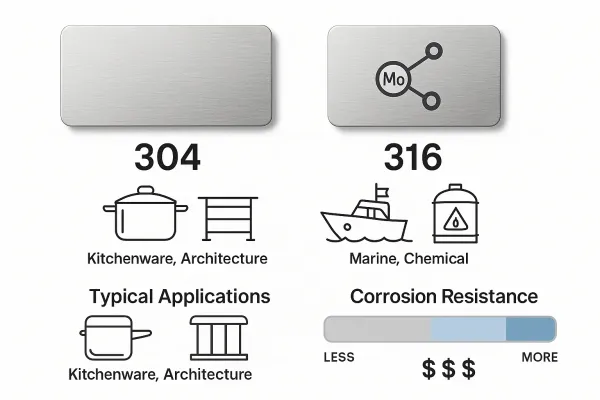 304 vs 316 stainless steel comparison