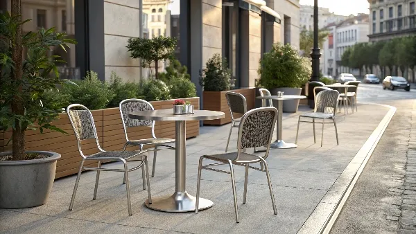 Outdoor café chairs made from 316 stainless steel