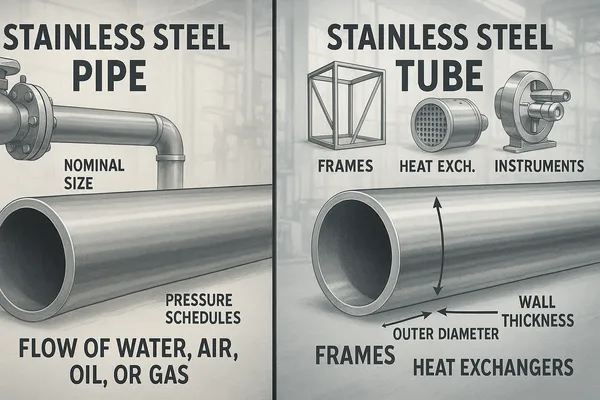 What is the difference between stainless steel pipe and stainless steel tube