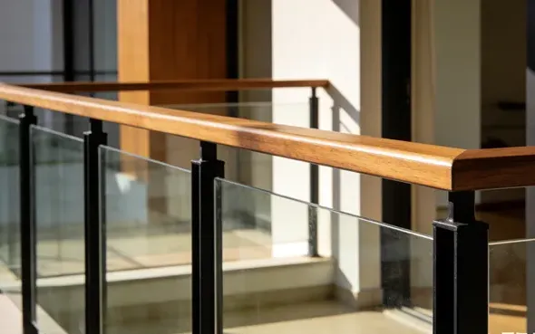 Warm contemporary look with metal or wood