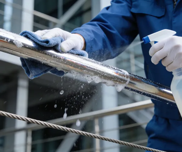 How do you clean stainless steel cable railings