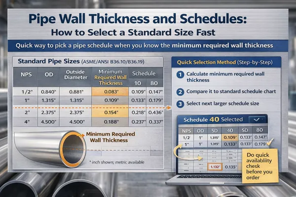 Pipe wall thickness and schedules